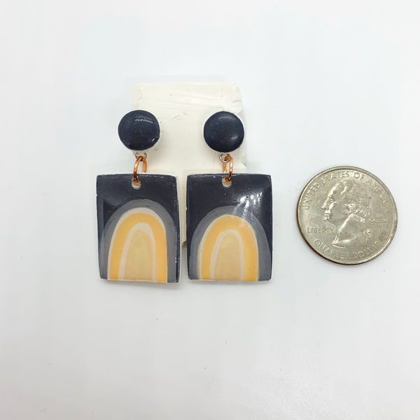 Grey Skies -Peach Rainbow- Drop Earrings