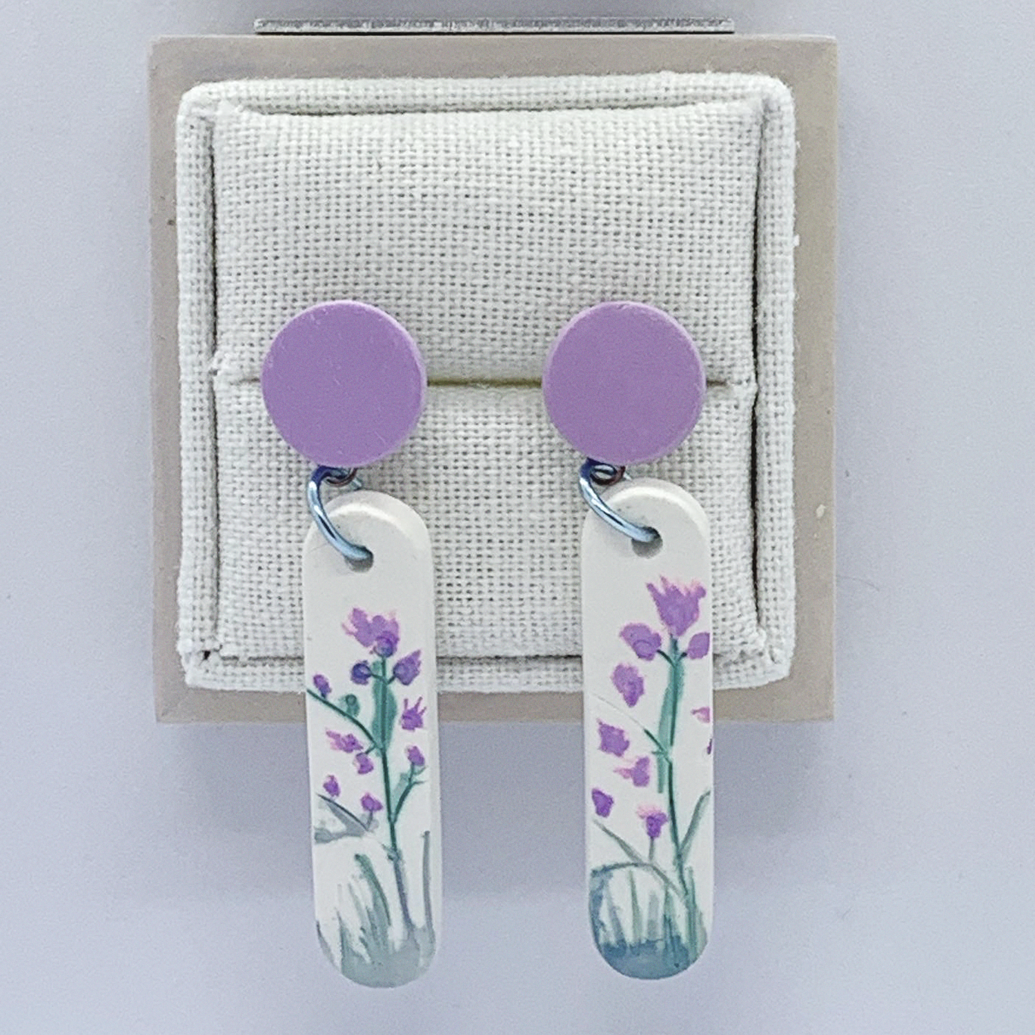 Purple Wildflower- Rounded Drop Earrings